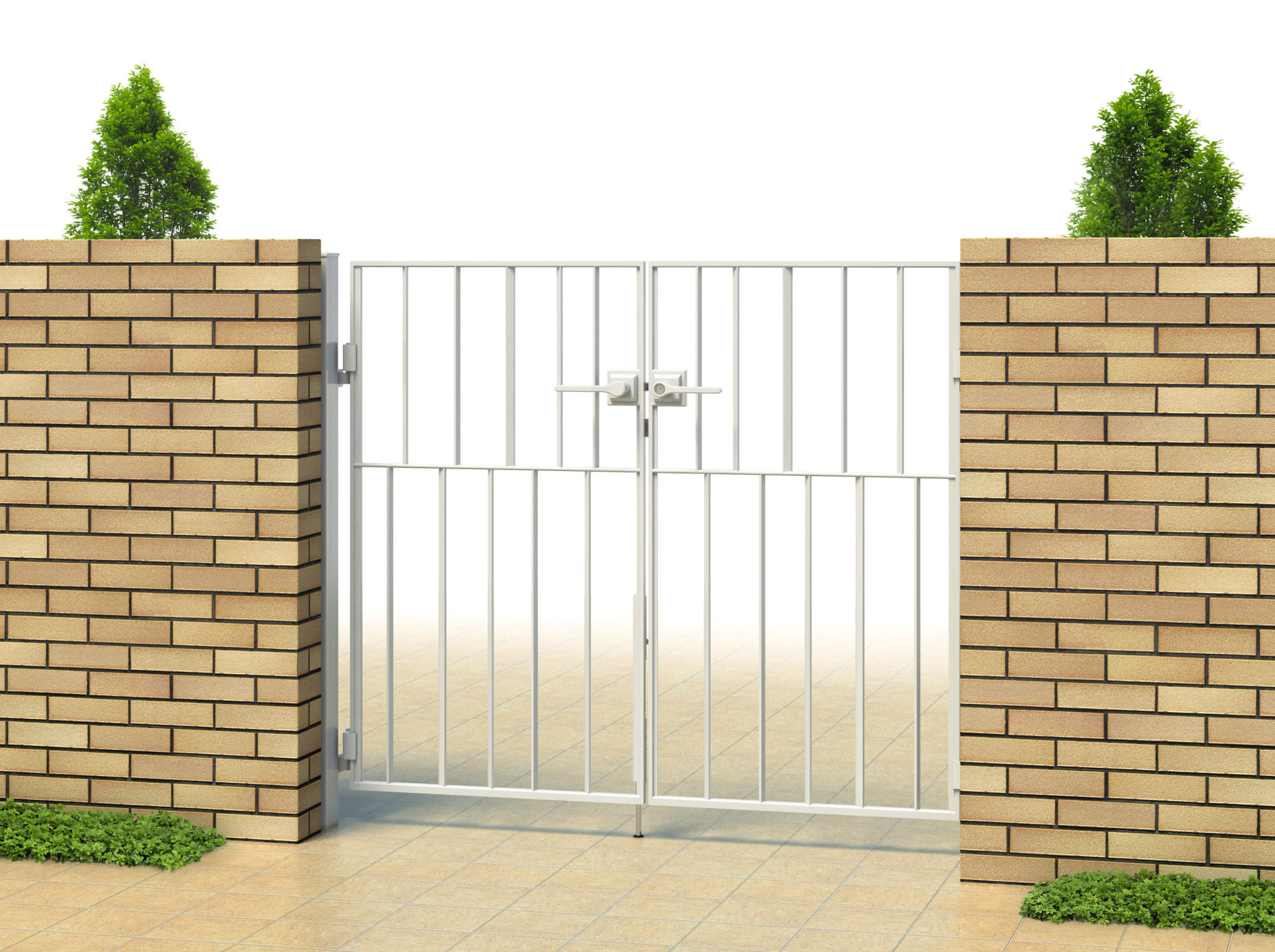 ホワイト（WH）　三協アルミ　門まわり　モダン　おしゃれ　エクステリア　愛知・名古屋の外構専門店パートナーホームのエクステリア　製品一覧　鋳物門扉　キャスタイル　3型|パートナーホーム