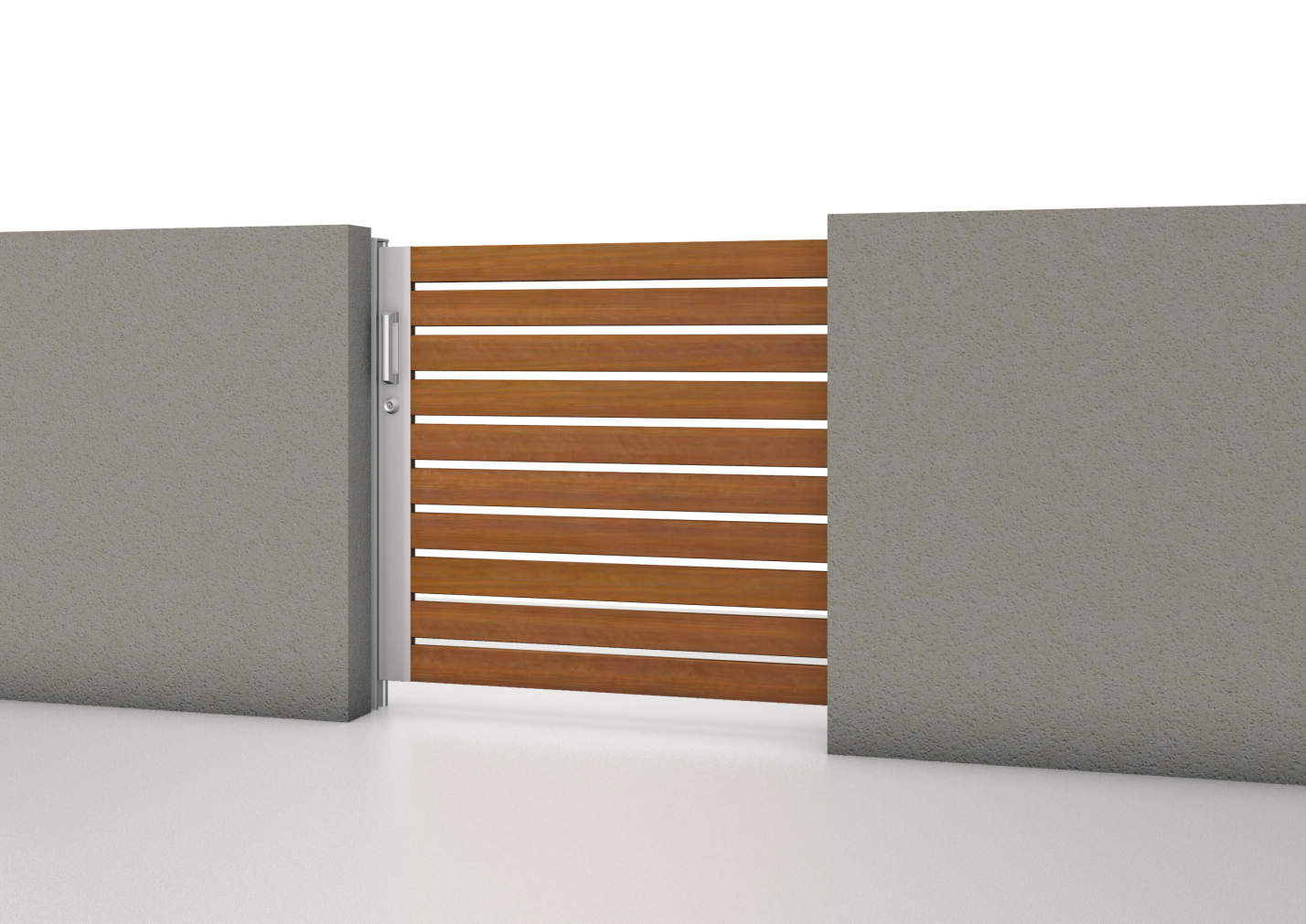 クラフトチェリー・サンシルバー（YCL）　SRN-M3　三協アルミ　門まわり　モダン　おしゃれ　エクステリア　愛知・名古屋の外構専門店パートナーホームのエクステリア　製品一覧　スライド門扉　レナード　|パートナーホーム