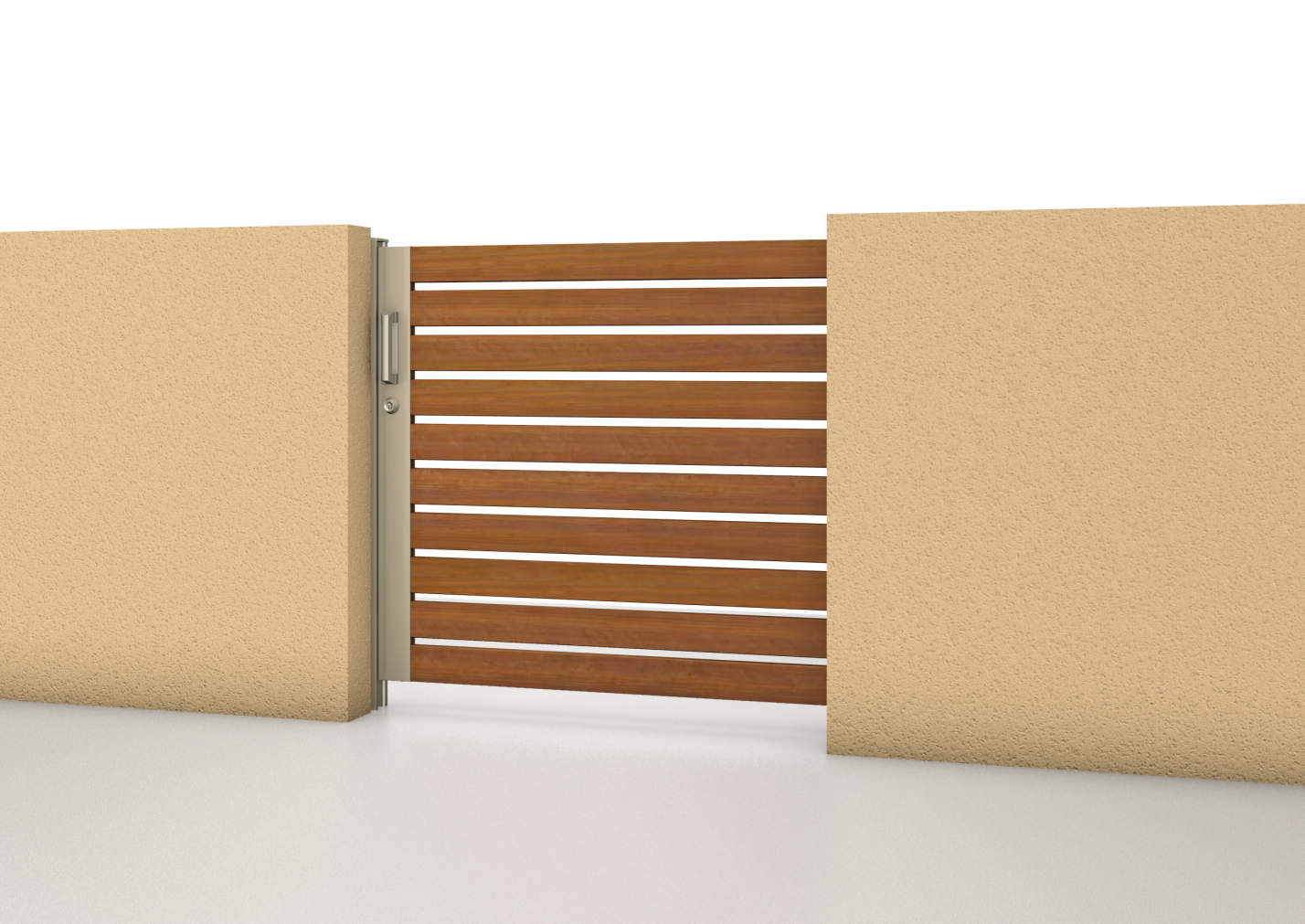 クラフトチェリー・アーバングレー（YCU）　SRN-M3　三協アルミ　門まわり　モダン　おしゃれ　エクステリア　愛知・名古屋の外構専門店パートナーホームのエクステリア　製品一覧　スライド門扉　レナード　|パートナーホーム