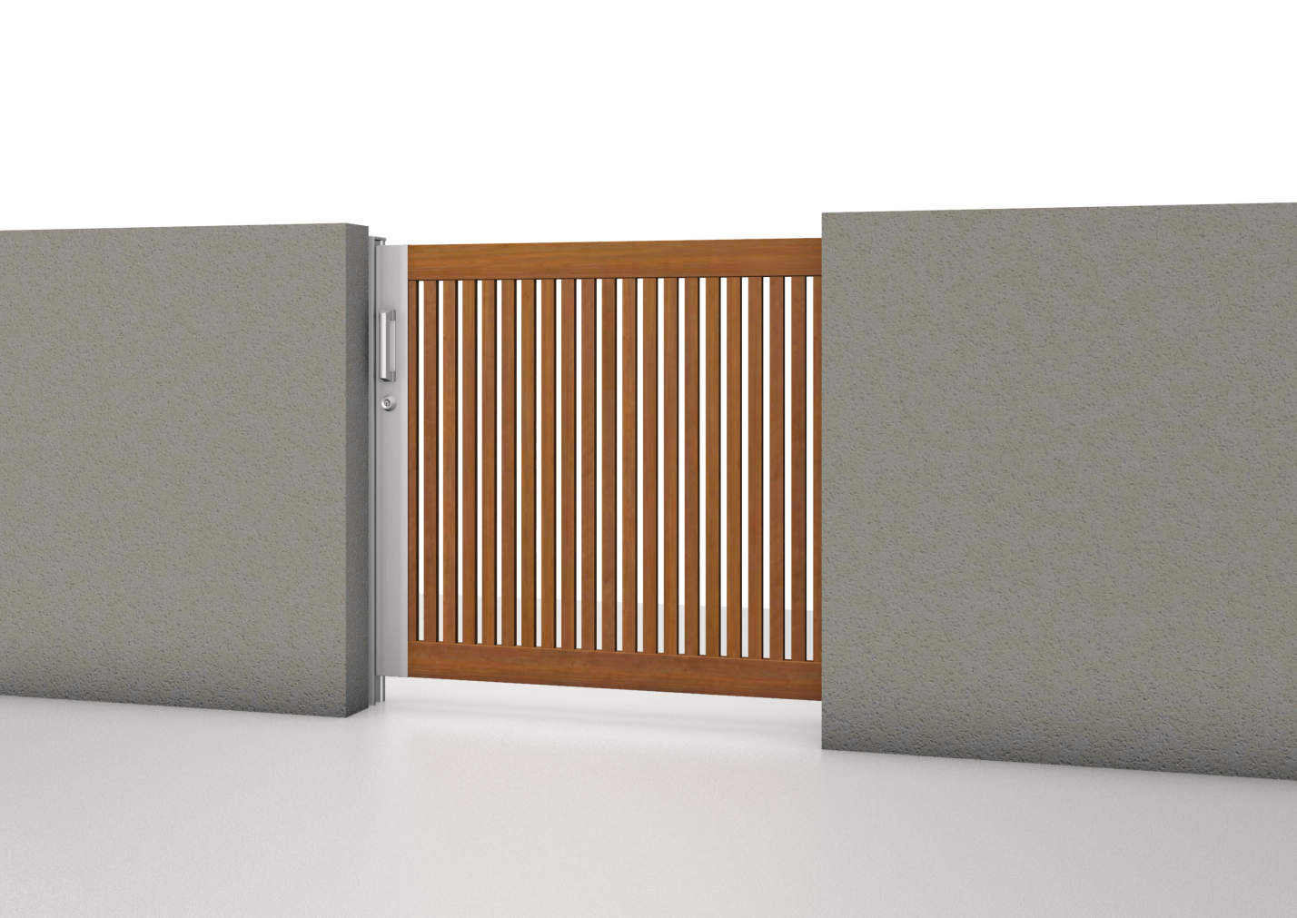 クラフトチェリー・サンシルバー（YCL）　三協アルミ　門まわり　モダン　おしゃれ　エクステリア　愛知・名古屋の外構専門店パートナーホームのエクステリア　製品一覧　スライド門扉　レナード　|パートナーホーム