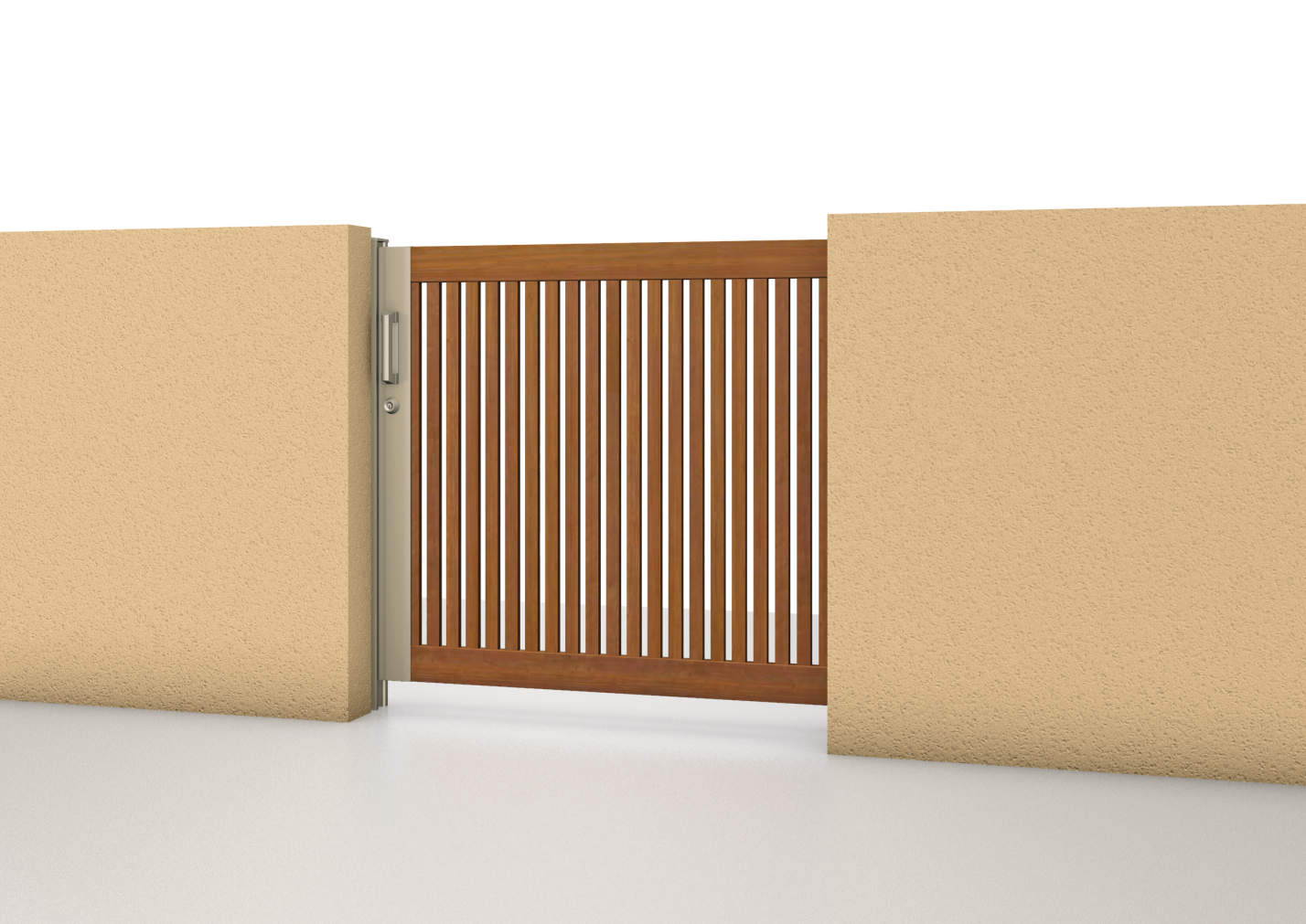 クラフトチェリー・アーバングレー（YCU）　三協アルミ　門まわり　モダン　おしゃれ　エクステリア　愛知・名古屋の外構専門店パートナーホームのエクステリア　製品一覧　スライド門扉　レナード　|パートナーホーム