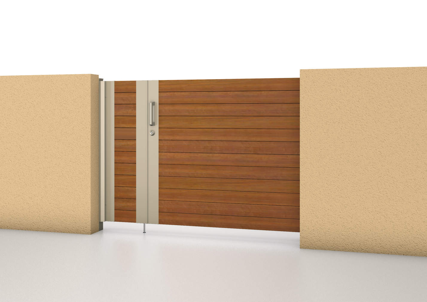 クラフトチェリー・アーバングレー（YCU）　SRN-M5　三協アルミ　門まわり　モダン　おしゃれ　エクステリア　愛知・名古屋の外構専門店パートナーホームのエクステリア　製品一覧　スライド門扉　レナード　|パートナーホーム