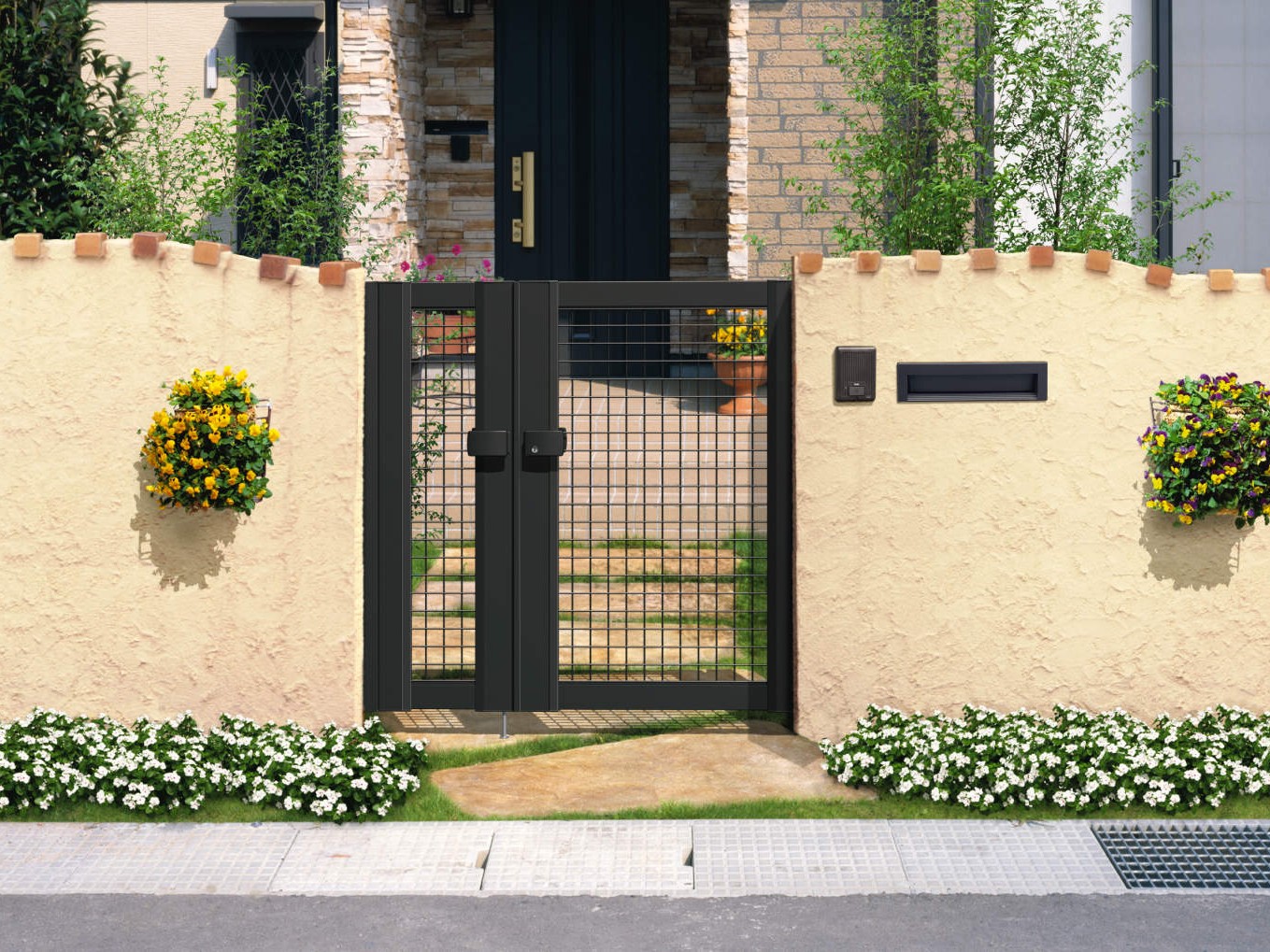 三協アルミ　形材門扉　ニュータウンリード【外構エクステリア商品】|サムネイル　三協アルミ　門扉　モダン　おしゃれ　エクステリア　愛知・名古屋の外構専門店パートナーホームのエクステリア　製品一覧　形材門扉　ニュータウンリード|パートナーホーム