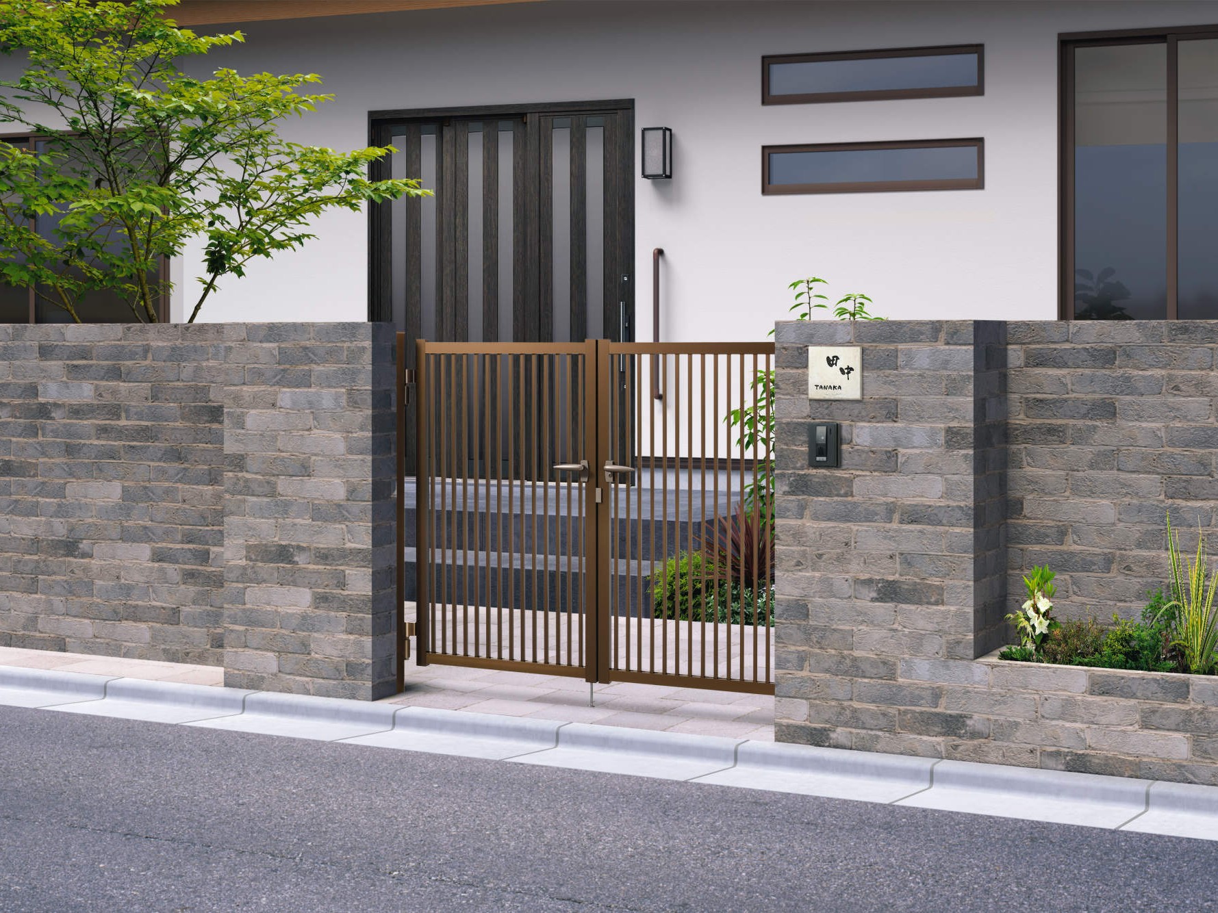 新年のご挨拶🎍|サムネイル　三協アルミ　門扉　モダン　おしゃれ　エクステリア　愛知・名古屋の外構専門店パートナーホームのエクステリア　製品一覧　形材門扉　末広|パートナーホーム