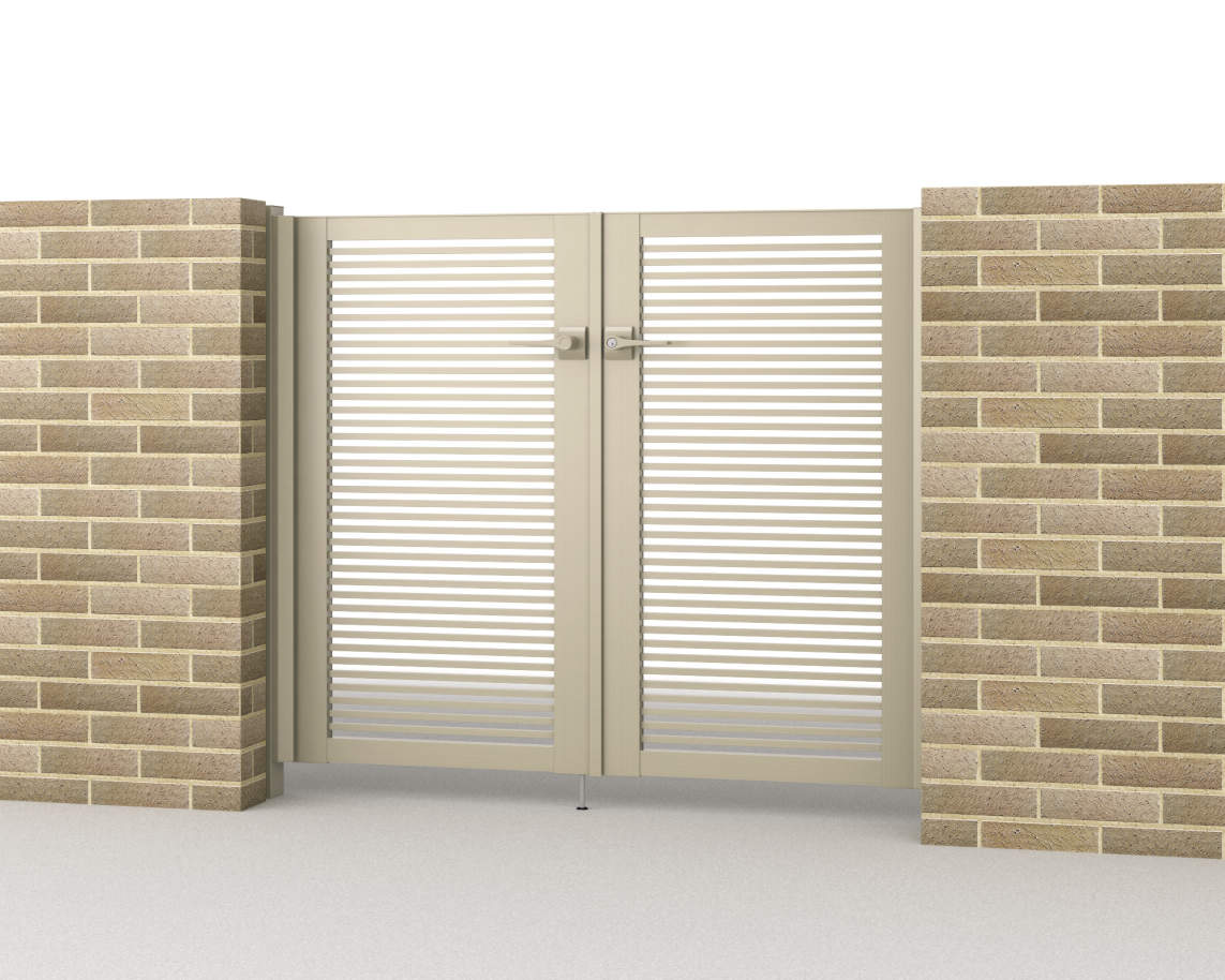 0712/すき間ガード（吊元側）/アーバングレー（UC）　三協アルミ　門扉　モダン　おしゃれ　エクステリア　愛知・名古屋の外構専門店パートナーホームのエクステリア　製品一覧　形材門扉　レジリア　Y1型　|パートナーホーム