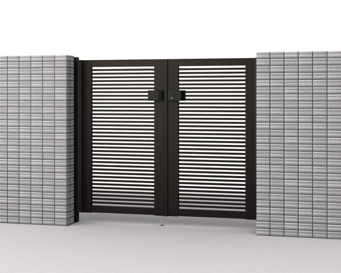 0712/すき間ガード（吊元側）/ダークブロンズ（BD）　三協アルミ　門扉　モダン　おしゃれ　エクステリア　愛知・名古屋の外構専門店パートナーホームのエクステリア　製品一覧　形材門扉　レジリア　Y1型　|パートナーホーム