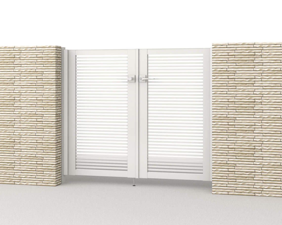 0712/すき間ガード（吊元側）/ホワイト（WH）　三協アルミ　門扉　モダン　おしゃれ　エクステリア　愛知・名古屋の外構専門店パートナーホームのエクステリア　製品一覧　形材門扉　レジリア　Y1型　|パートナーホーム