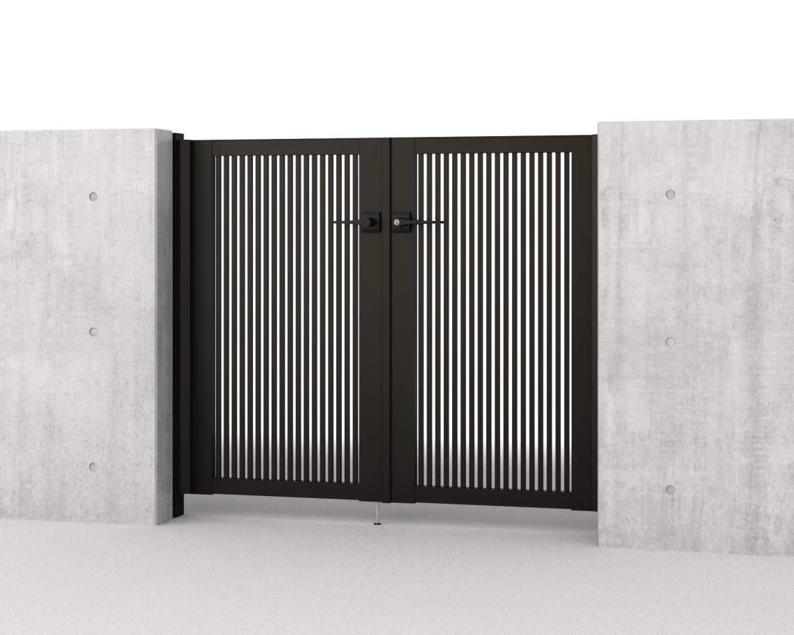 0712/すき間ガード（吊元側）/ダークブロンズ（BD） 三協アルミ　門扉　モダン　おしゃれ　エクステリア　愛知・名古屋の外構専門店パートナーホームのエクステリア　製品一覧　形材門扉　レジリア T1型　|パートナーホーム