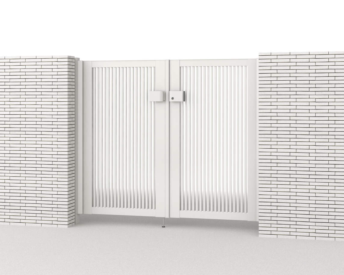 0712/すき間ガード（吊元側）/ホワイト（WH） 三協アルミ　門扉　モダン　おしゃれ　エクステリア　愛知・名古屋の外構専門店パートナーホームのエクステリア　製品一覧　形材門扉　レジリア T1型　|パートナーホーム