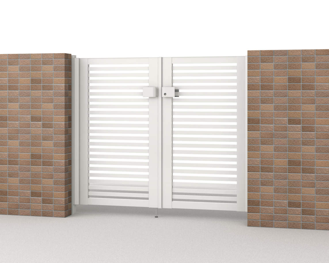 0712/すき間ガード（吊元側）/ホワイト（WH）　三協アルミ　門扉　モダン　おしゃれ　エクステリア　愛知・名古屋の外構専門店パートナーホームのエクステリア　製品一覧　形材門扉　レジリア　Y2型（横太格子）|パートナーホーム