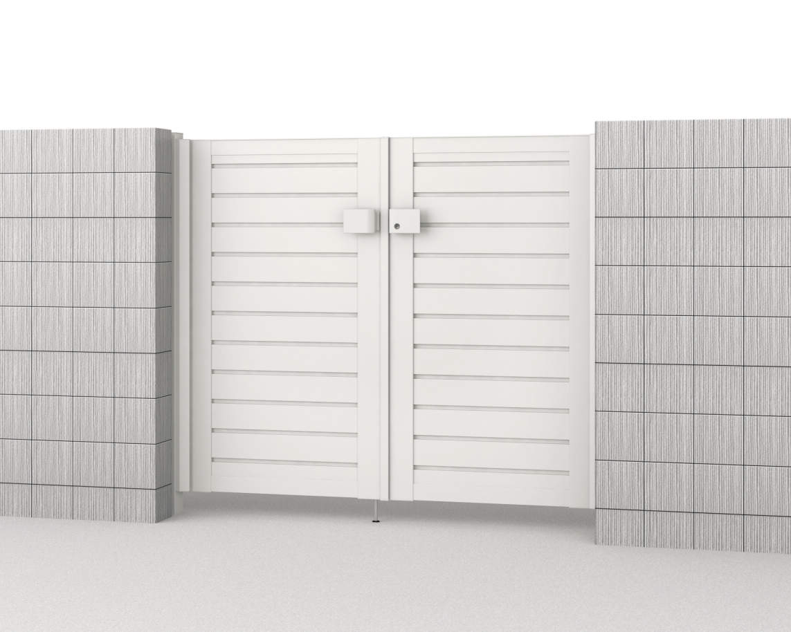 0712/すき間ガード（吊元側）/ホワイト（WH）　三協アルミ　門扉　モダン　おしゃれ　エクステリア　愛知・名古屋の外構専門店パートナーホームのエクステリア　製品一覧　形材門扉　レジリア　YM型（横目隠し）|パートナーホーム