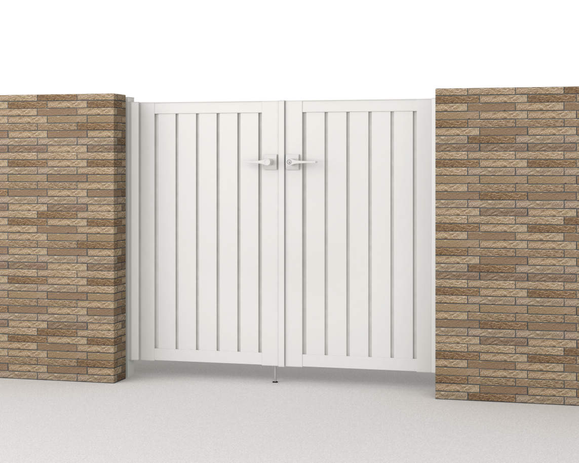 0712/すき間ガード（吊元側）/ホワイト（WH）　三協アルミ　門扉　モダン　おしゃれ　エクステリア　愛知・名古屋の外構専門店パートナーホームのエクステリア　製品一覧　形材門扉　レジリア　TM型（たて目隠し）|パートナーホーム