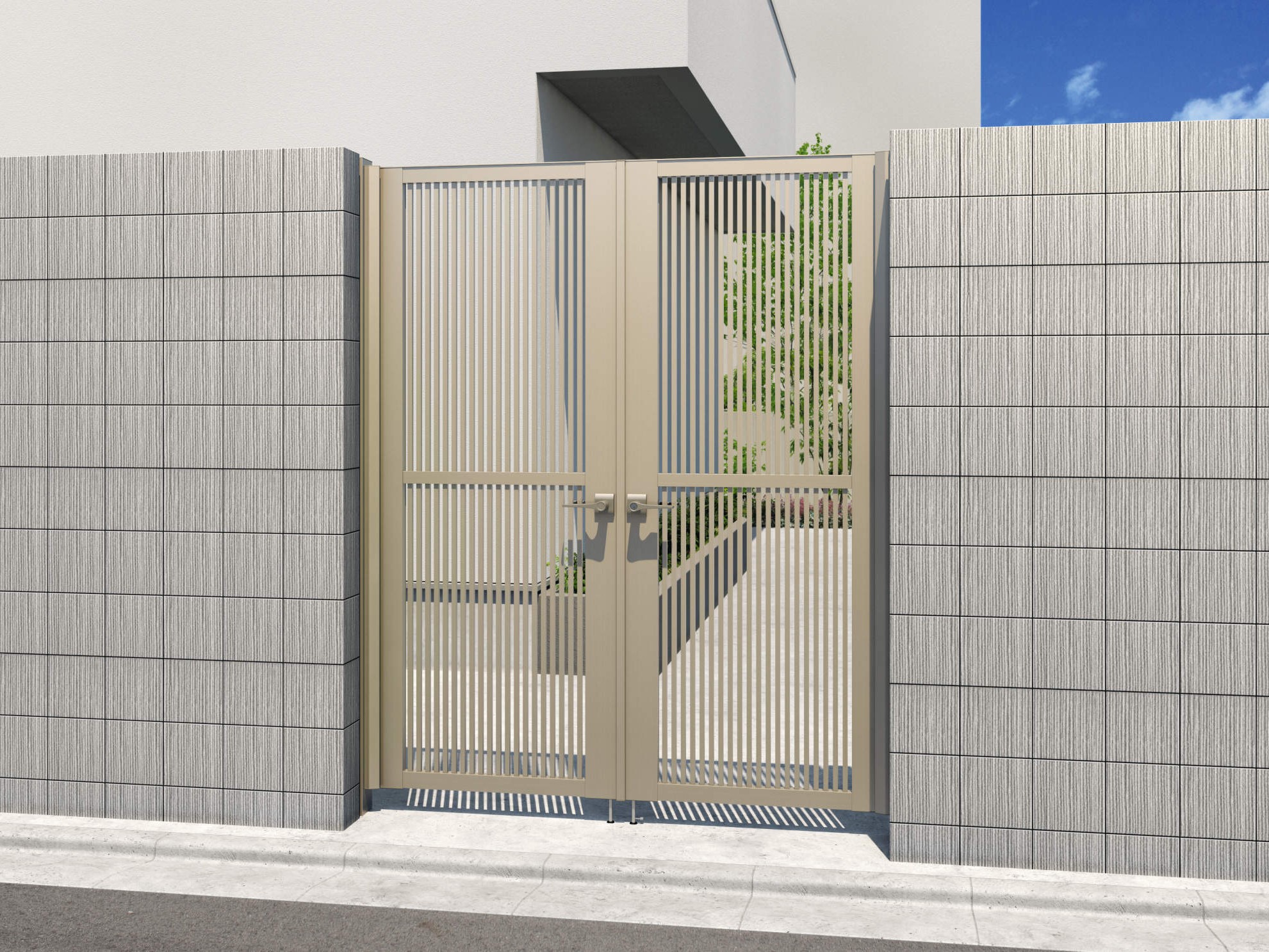 三協アルミ　レジリアハイタイプ　Y1型・T1型【外構エクステリア商品】|サムネイル　三協アルミ　門扉　モダン　おしゃれ　エクステリア　愛知・名古屋の外構専門店パートナーホームのエクステリア　製品一覧　形材門扉　レジリアハイタイプ　|パートナーホーム