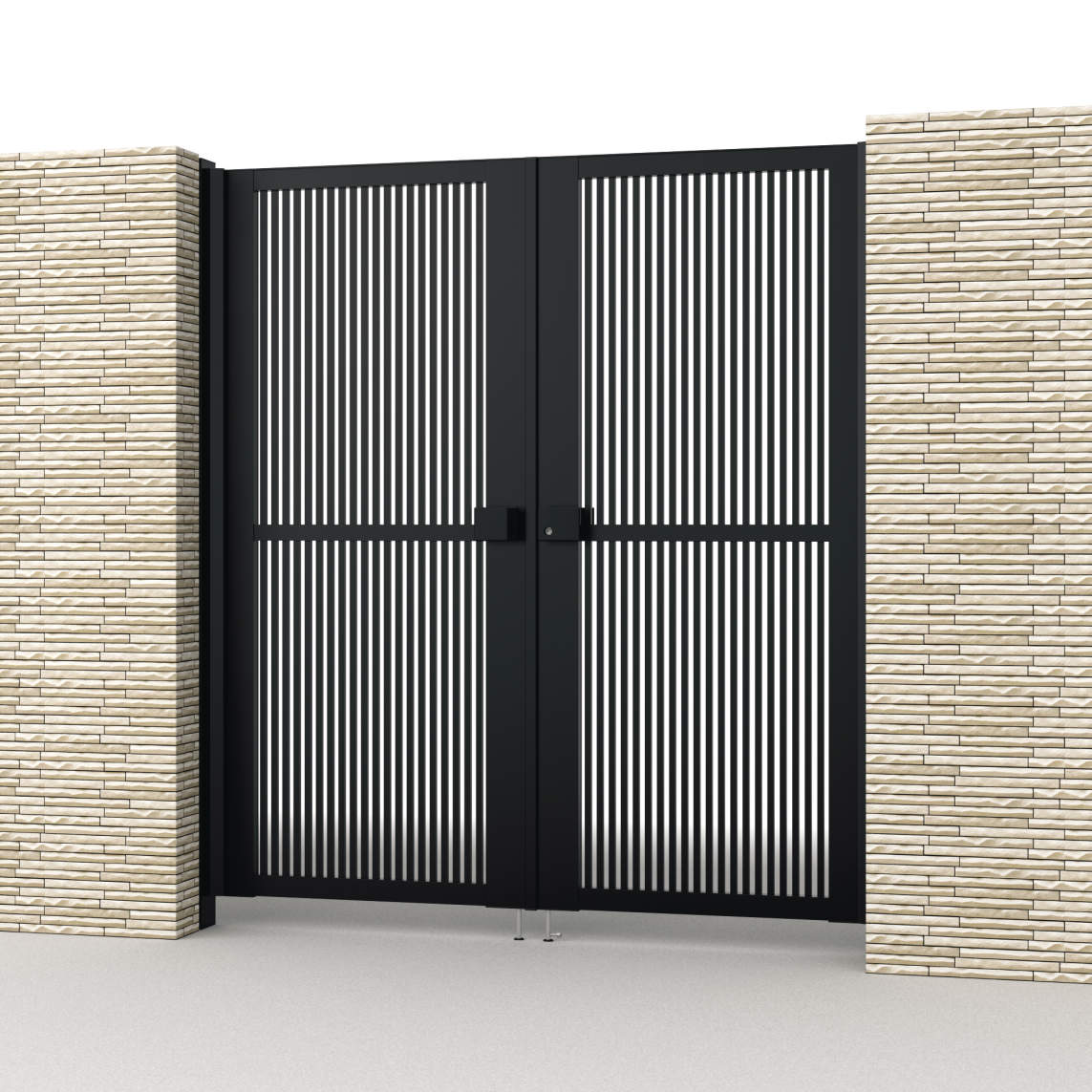 0818/すき間ガード（吊元側）/ブラック（KC）　三協アルミ　門扉　モダン　おしゃれ　エクステリア　愛知・名古屋の外構専門店パートナーホームのエクステリア　製品一覧　形材門扉　レジリアハイタイプ　|パートナーホーム