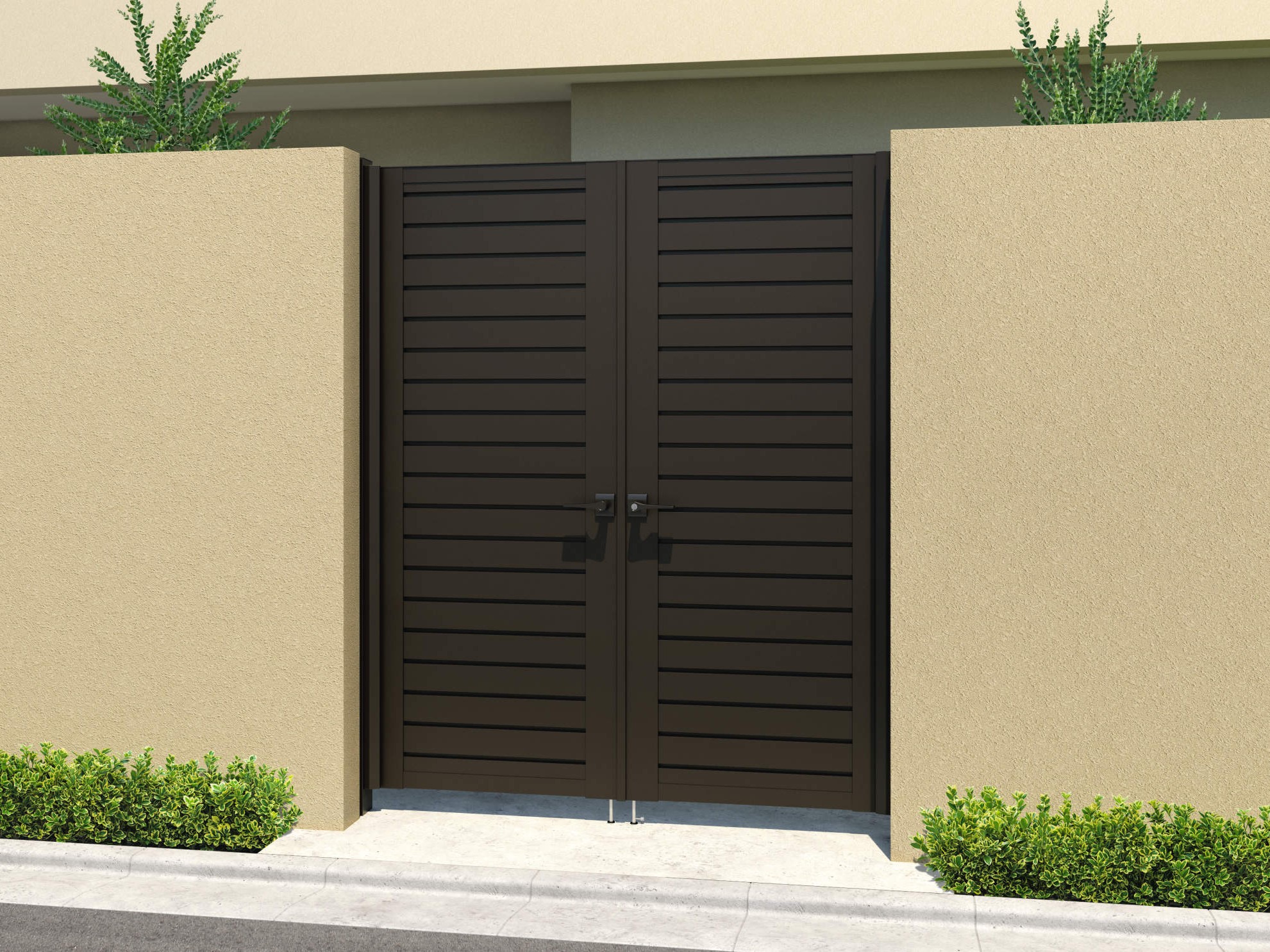 三協アルミ　レジリアハイタイプ　YM型・TM型【外構エクステリア商品】|0820/すき間ガード（吊元側）/ダークブロンズ（BD）　三協アルミ　門扉　モダン　おしゃれ　エクステリア　愛知・名古屋の外構専門店パートナーホームのエクステリア　製品一覧　形材門扉　レジリアハイタイプ　YMH型|パートナーホーム