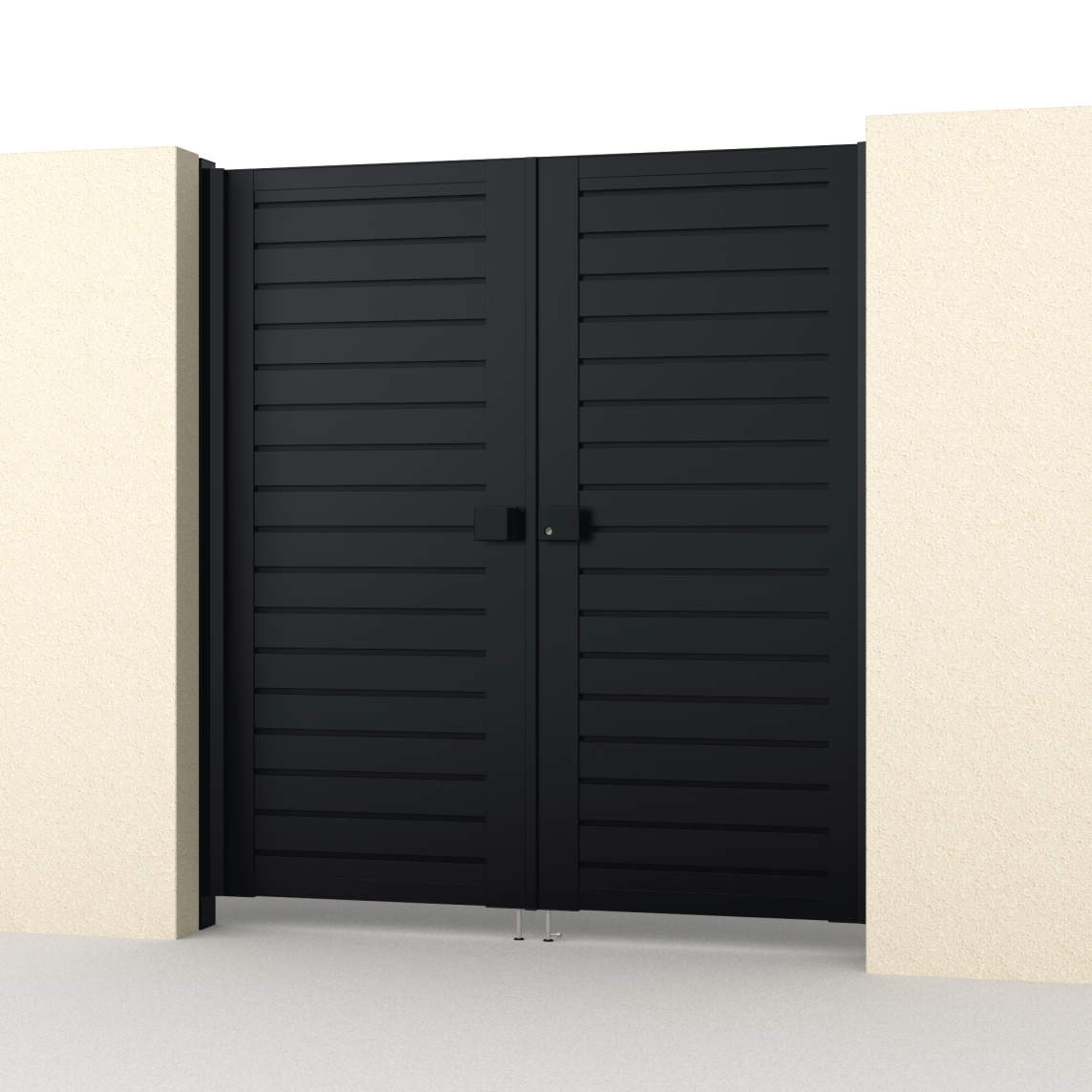 0818/すき間ガード（吊元側）/ブラック（KC）　三協アルミ　門扉　モダン　おしゃれ　エクステリア　愛知・名古屋の外構専門店パートナーホームのエクステリア　製品一覧　形材門扉　レジリアハイタイプ　YMH型|パートナーホーム