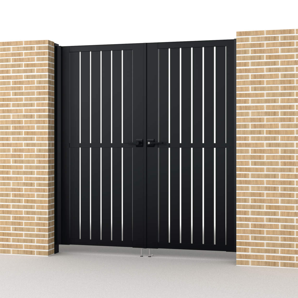 0818/すき間ガード（吊元側）/ブラック（KC）　三協アルミ　門扉　モダン　おしゃれ　エクステリア　愛知・名古屋の外構専門店パートナーホームのエクステリア　製品一覧　形材門扉　レジリアハイタイプ　T3H型|パートナーホーム