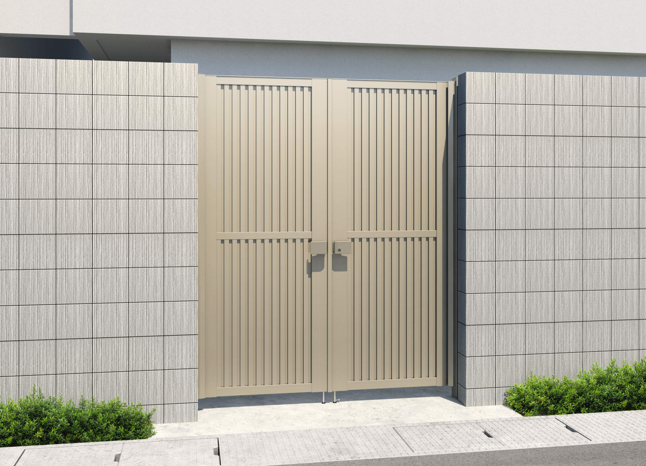 0820/すき間ガード（吊元側）/アーバングレー（UC）　三協アルミ　門扉　モダン　おしゃれ　エクステリア　愛知・名古屋の外構専門店パートナーホームのエクステリア　製品一覧　形材門扉　レジリアハイタイプ　TLH型|パートナーホーム