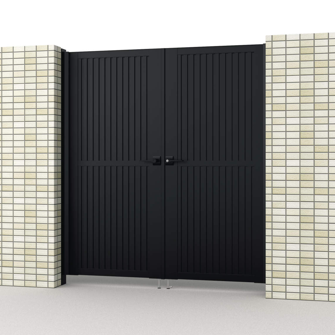 0818/すき間ガード（吊元側）/ブラック（KC）　三協アルミ　門扉　モダン　おしゃれ　エクステリア　愛知・名古屋の外構専門店パートナーホームのエクステリア　製品一覧　形材門扉　レジリアハイタイプ　TLH型|パートナーホーム