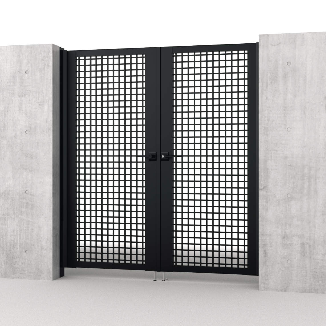 0818/すき間ガード（吊元側）/ブラック（KC）　三協アルミ　門扉　モダン　おしゃれ　エクステリア　愛知・名古屋の外構専門店パートナーホームのエクステリア　製品一覧　形材門扉　レジリアハイタイプ　TYH型|パートナーホーム