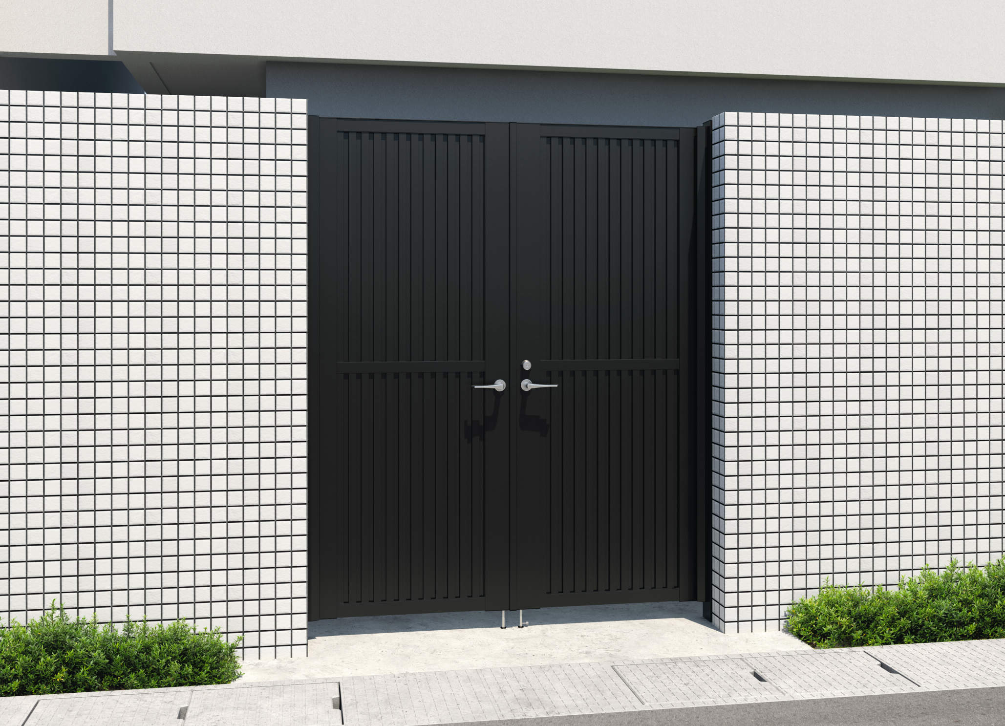 TLHM型　0820/すき間ガード（吊元側）/ブラック（KC）　三協アルミ　門扉　モダン　おしゃれ　エクステリア　愛知・名古屋の外構専門店パートナーホームのエクステリア　製品一覧　形材門扉　レジリアハイタイプ　|パートナーホーム