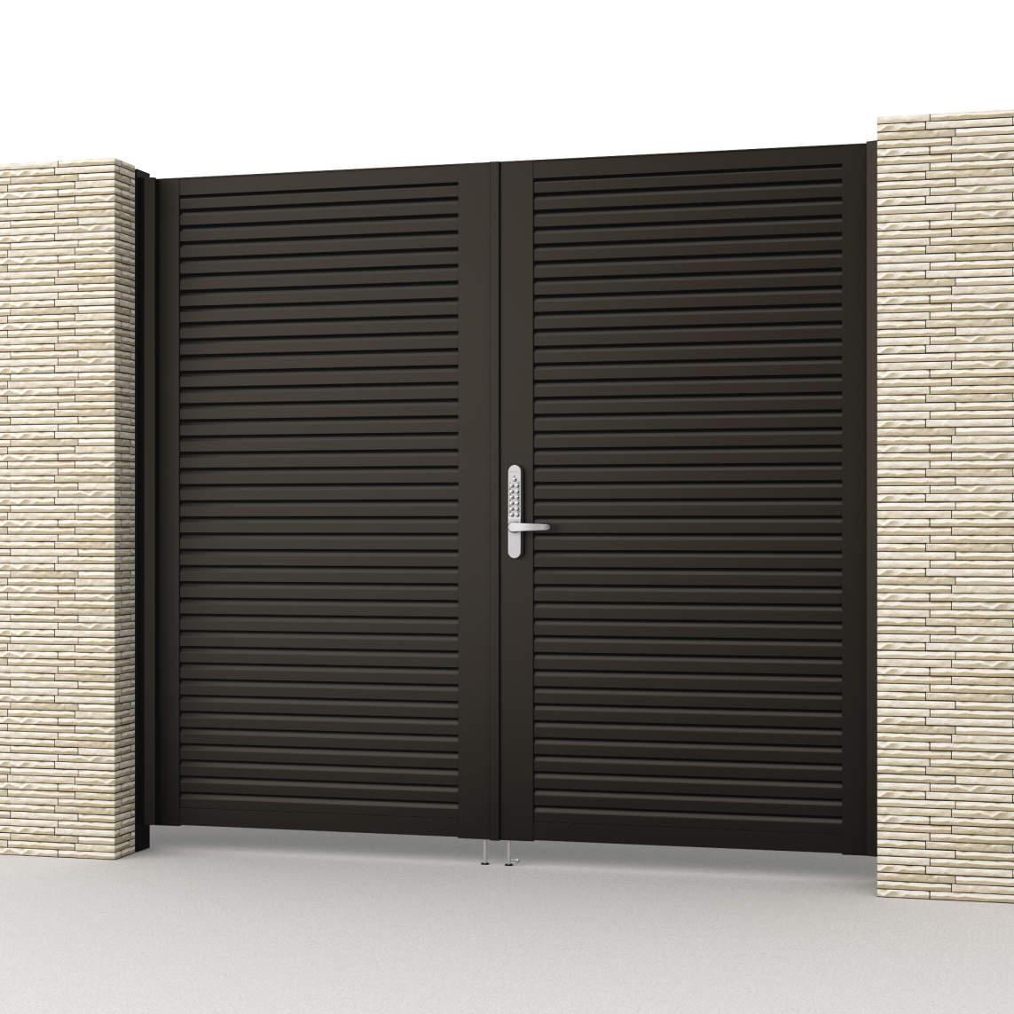 YLHK型　1120/すき間ガード（吊元側）/ダークブロンズ（BD）　三協アルミ　門扉　モダン　おしゃれ　エクステリア　愛知・名古屋の外構専門店パートナーホームのエクステリア　製品一覧　形材門扉　レジリアハイタイプ|パートナーホーム