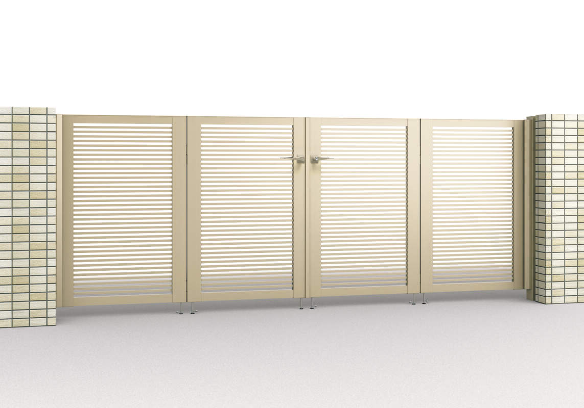 （折り扉）　アーバングレー（UC） EG020227　三協アルミ　門扉　モダン　おしゃれ　エクステリア　愛知・名古屋の外構専門店パートナーホームのエクステリア　製品一覧　形材門扉　レジリア　Y1型　|パートナーホーム