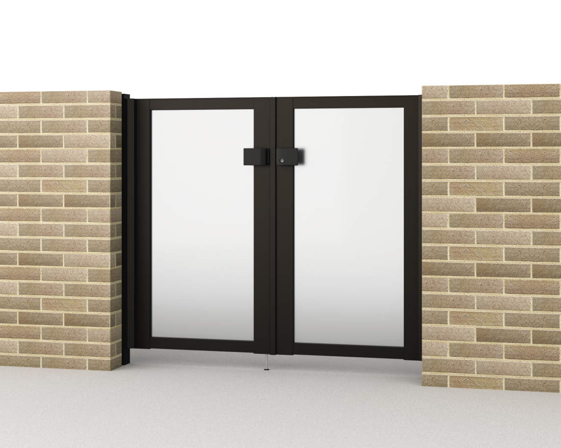 0712/すき間ガード（吊元側）/ダークブロンズ（BD）　三協アルミ　門扉　モダン　おしゃれ　エクステリア　愛知・名古屋の外構専門店パートナーホームのエクステリア　製品一覧　形材門扉　レジリア　SP型（採光パネル）|パートナーホーム