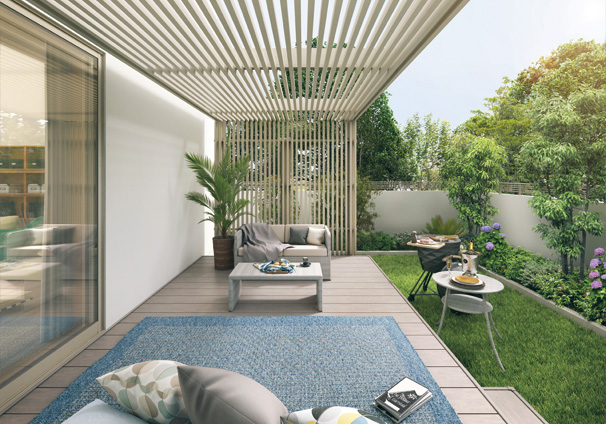 アウトドアフレーム　L-Class　三協アルミ　庭まわり　デッキ　ガーデンフロア　濡縁　モダン　おしゃれ　エクステリア　愛知・名古屋の外構専門店パートナーホームのエクステリア　製品一覧　人工木デッキ　ヴィラウッド　|パートナーホーム