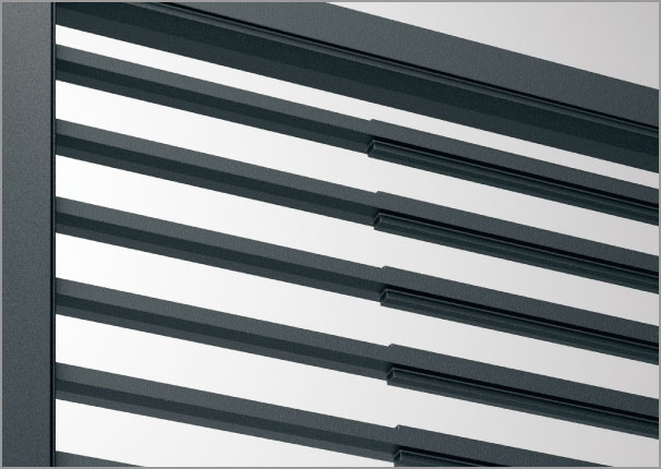 2型 シンプルな中に力強さと繊細さを込めた、モダンな横格子意匠。　三協アルミ　門まわり　モダン　おしゃれ　エクステリア　愛知・名古屋の外構専門店パートナーホームのエクステリア　製品一覧　鋳物門扉　ジオグランテ|パートナーホーム