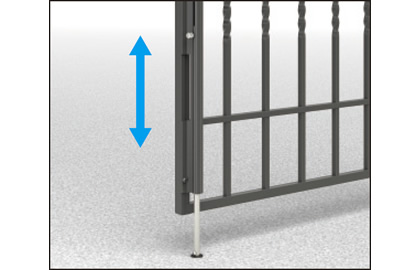 落し棒 両開きの場合、落し棒を標準装備しています。　三協アルミ　門まわり　モダン　おしゃれ　エクステリア　愛知・名古屋の外構専門店パートナーホームのエクステリア　製品一覧　鋳物門扉　キャスタイル|パートナーホーム