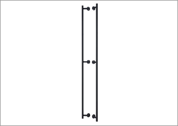 ロングバータイプ どの高さでも持てるユニバーサルデザインのロングバーは外側からはバーを押すだけ、内側からはバーを引くだけで開く、操作しやすいタイプです。　三協アルミ　門まわり　モダン　おしゃれ　エクステリア　愛知・名古屋の外構専門店パートナーホームのエクステリア　製品一覧　鋳物門扉　ジオグランテ|パートナーホーム