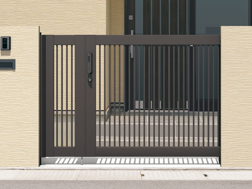 三協アルミ　スライド門扉　レナード【外構エクステリア商品】|三協アルミ　門まわり　モダン　おしゃれ　エクステリア　愛知・名古屋の外構専門店パートナーホームのエクステリア　製品一覧　スライド門扉　レナード　|パートナーホーム