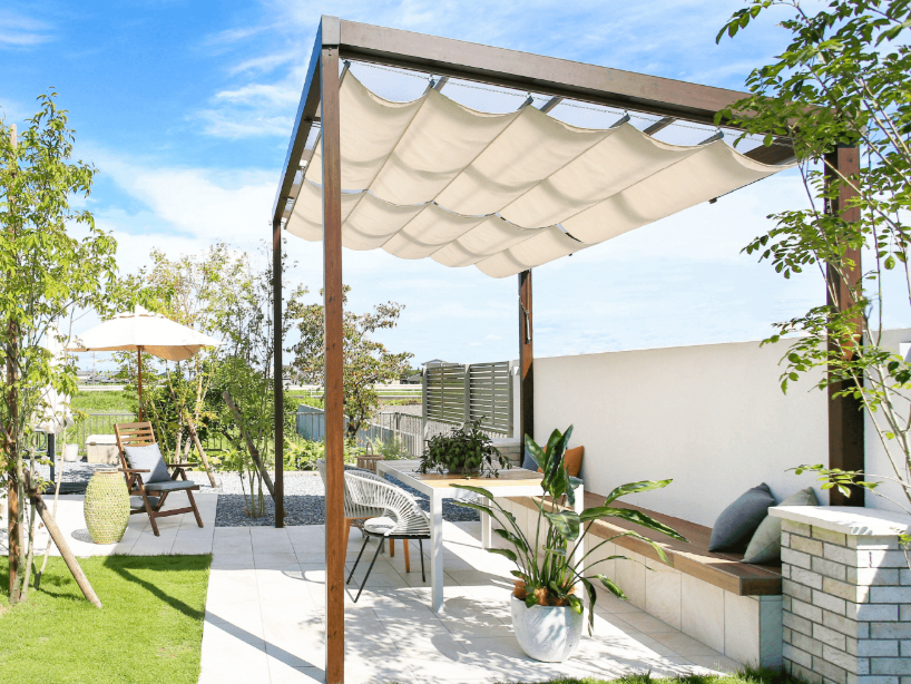 テラス　ガーデンルーム　おすすめ　ランキング　ポーチテラス　シンプルスタイル　タカショー　エクステリア　外構工事　お庭　|パートナーホーム