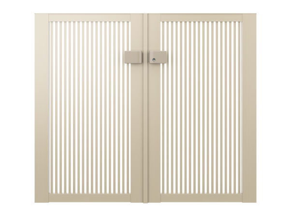 三協アルミ　門扉　モダン　おしゃれ　エクステリア　愛知・名古屋の外構専門店パートナーホームのエクステリア　製品一覧　形材門扉　レジリア　T1型（たて細格子）|パートナーホーム