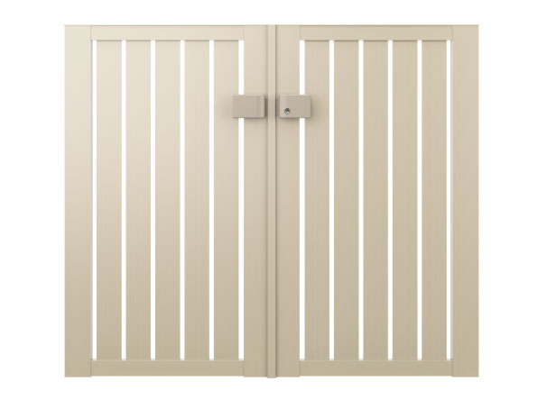 三協アルミ　門扉　モダン　おしゃれ　エクステリア　愛知・名古屋の外構専門店パートナーホームのエクステリア　製品一覧　形材門扉　レジリア　T3型（たて板格子）|パートナーホーム