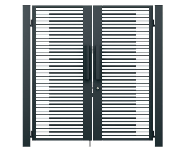 2型 シンプルな中に力強さと繊細さを込めた、モダンな横格子意匠。　三協アルミ　門まわり　モダン　おしゃれ　エクステリア　愛知・名古屋の外構専門店パートナーホームのエクステリア　製品一覧　鋳物門扉　ジオグランテ|パートナーホーム