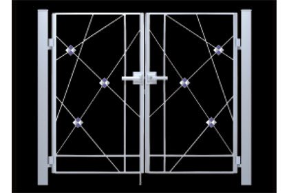 3型　門扉取り付け用タイル取り付け例　三協アルミ　門まわり　モダン　おしゃれ　エクステリア　愛知・名古屋の外構専門店パートナーホームのエクステリア　製品一覧　鋳物門扉　マイリッシュS|パートナーホーム