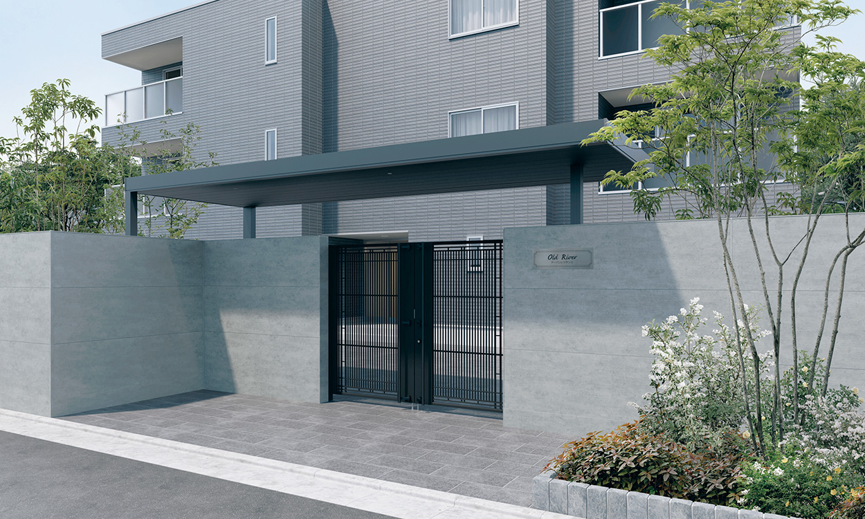 1型NEW アートブラック（KA）／タッチ錠（ロングバータイプ）／1118　三協アルミ　門まわり　モダン　おしゃれ　エクステリア　愛知・名古屋の外構専門店パートナーホームのエクステリア　製品一覧　鋳物門扉　ジオグランテ|パートナーホーム