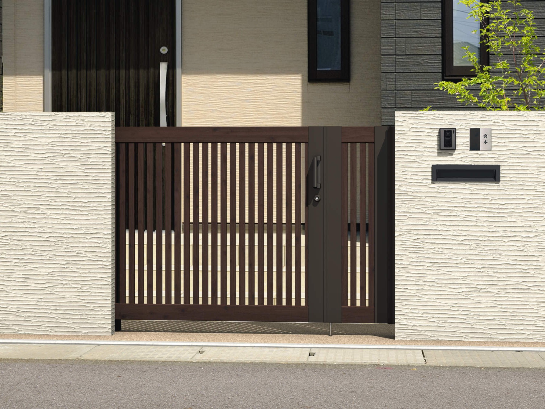 三協アルミ　スライド門扉　レナード　４型・M４型【外構エクステリア商品】|サムネイル　三協アルミ　門まわり　モダン　おしゃれ　エクステリア　愛知・名古屋の外構専門店パートナーホームのエクステリア　製品一覧　スライド門扉　レナード　|パートナーホーム