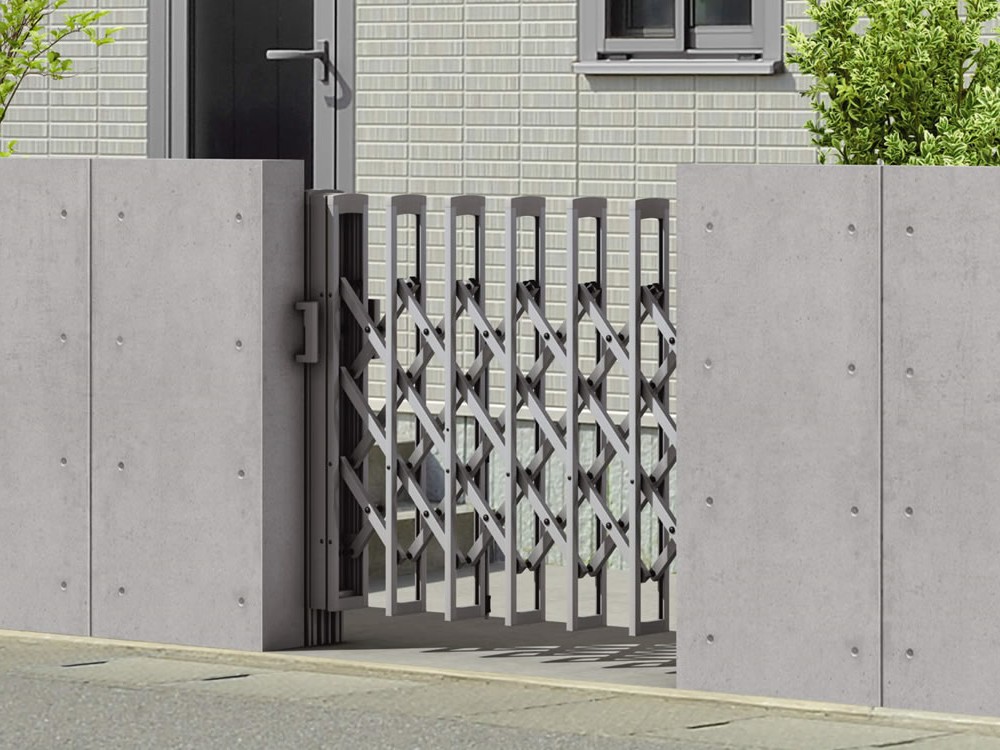 三協アルミ　伸縮門扉　エアリーナⅡ　ミニタイプ【外構エクステリア商品】|サムネイル　三協アルミ　門まわり　モダン　おしゃれ　エクステリア　愛知・名古屋の外構専門店パートナーホームのエクステリア　製品一覧　伸縮門扉　エアリーナⅡ　ミニタイプ|パートナーホーム