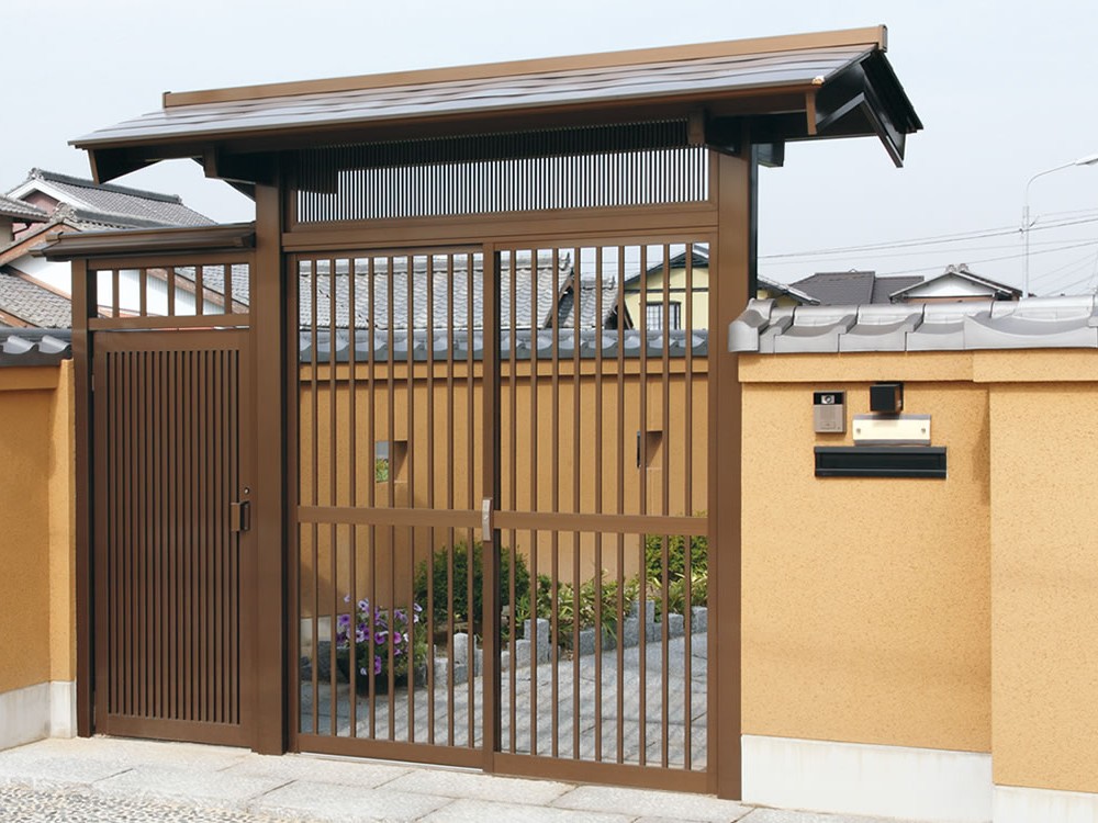 三協アルミ　アルミ門戸　志貴野【外構エクステリア商品】|サムネイル　三協アルミ　門まわり　モダン　おしゃれ　エクステリア　愛知・名古屋の外構専門店パートナーホームのエクステリア　製品一覧　鋳物門扉　アルミ門戸　志貴野|パートナーホーム