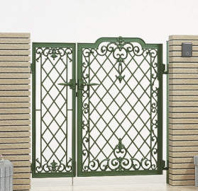 親子開き　三協アルミ　門まわり　モダン　おしゃれ　エクステリア　愛知・名古屋の外構専門店パートナーホームのエクステリア　製品一覧　鋳物門扉　ラビロス　|パートナーホーム