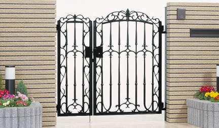 8型　親子仕様　三協アルミ　門まわり　モダン　おしゃれ　エクステリア　愛知・名古屋の外構専門店パートナーホームのエクステリア　製品一覧　鋳物門扉　ファンセル|パートナーホーム