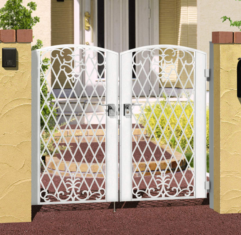 色特注　ホワイト（白）　三協アルミ　門まわり　モダン　おしゃれ　エクステリア　愛知・名古屋の外構専門店パートナーホームのエクステリア　製品一覧　鋳物門扉　フェアル|パートナーホーム