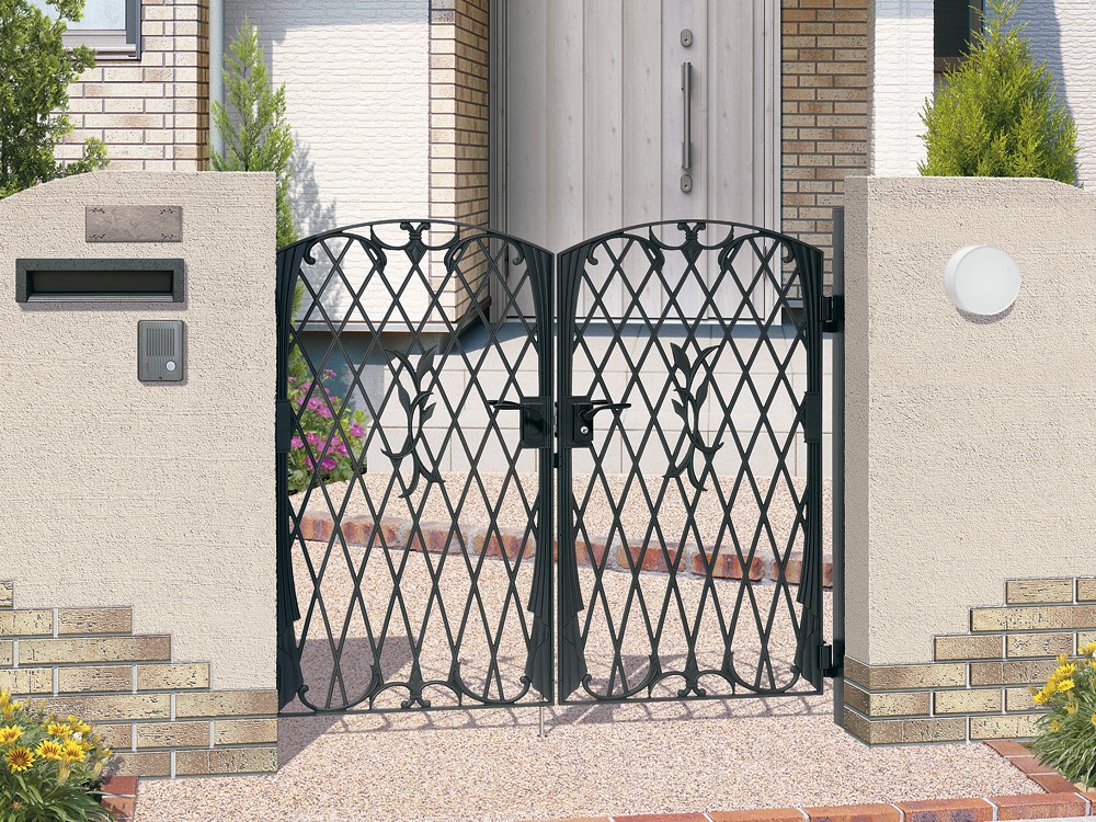 三協アルミ　鋳物門扉　フェアル【外構エクステリア商品】|サムネイル　三協アルミ　門まわり　モダン　おしゃれ　エクステリア　愛知・名古屋の外構専門店パートナーホームのエクステリア　製品一覧　鋳物門扉　フェアル|パートナーホーム