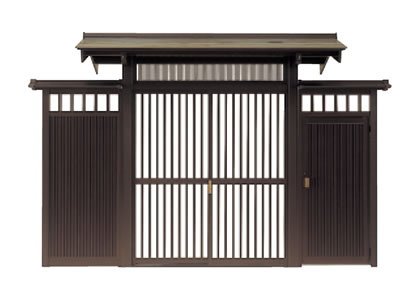 両袖タイプ　三協アルミ　門まわり　モダン　おしゃれ　エクステリア　愛知・名古屋の外構専門店パートナーホームのエクステリア　製品一覧　鋳物門扉　アルミ門戸　志貴野|パートナーホーム