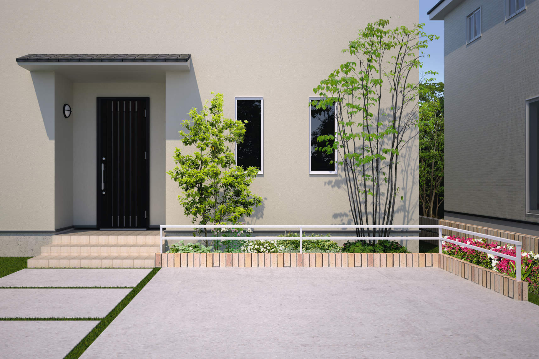 2004/ホワイト（WH）　三協アルミ　門・フェンスまわり　フェンス・スクリーン　目隠し　モダン　おしゃれ　エクステリア　愛知・名古屋の外構専門店パートナーホームのエクステリア　製品一覧　形材フェンス　ジーエムLight|パートナーホーム