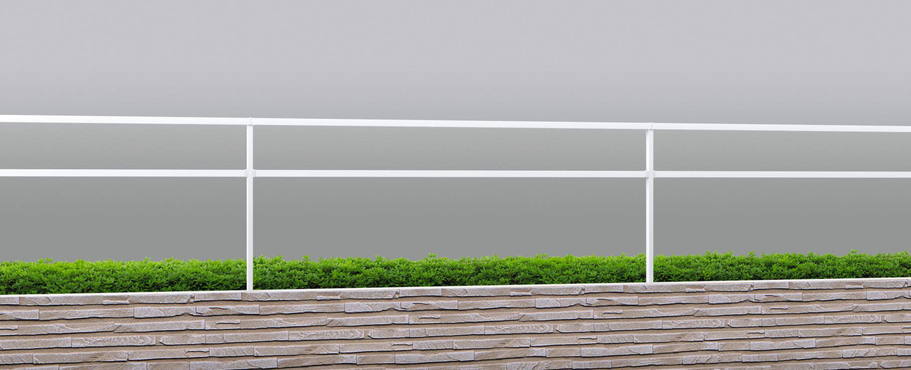 2008/ホワイト（WH）　三協アルミ　門・フェンスまわり　フェンス・スクリーン　目隠し　モダン　おしゃれ　エクステリア　愛知・名古屋の外構専門店パートナーホームのエクステリア　製品一覧　形材フェンス　ジーエムLight|パートナーホーム