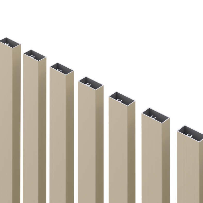 目隠し率　63.6% 採光率　　36.4% 通風率　　36.4% TK2型 （たて太格子） 三協アルミ　門・フェンスまわり　フェンス・スクリーン　目隠し　モダン　おしゃれ　エクステリア　愛知・名古屋の外構専門店パートナーホームのエクステリア　製品一覧　形材フェンス　レジリア　|パートナーホーム